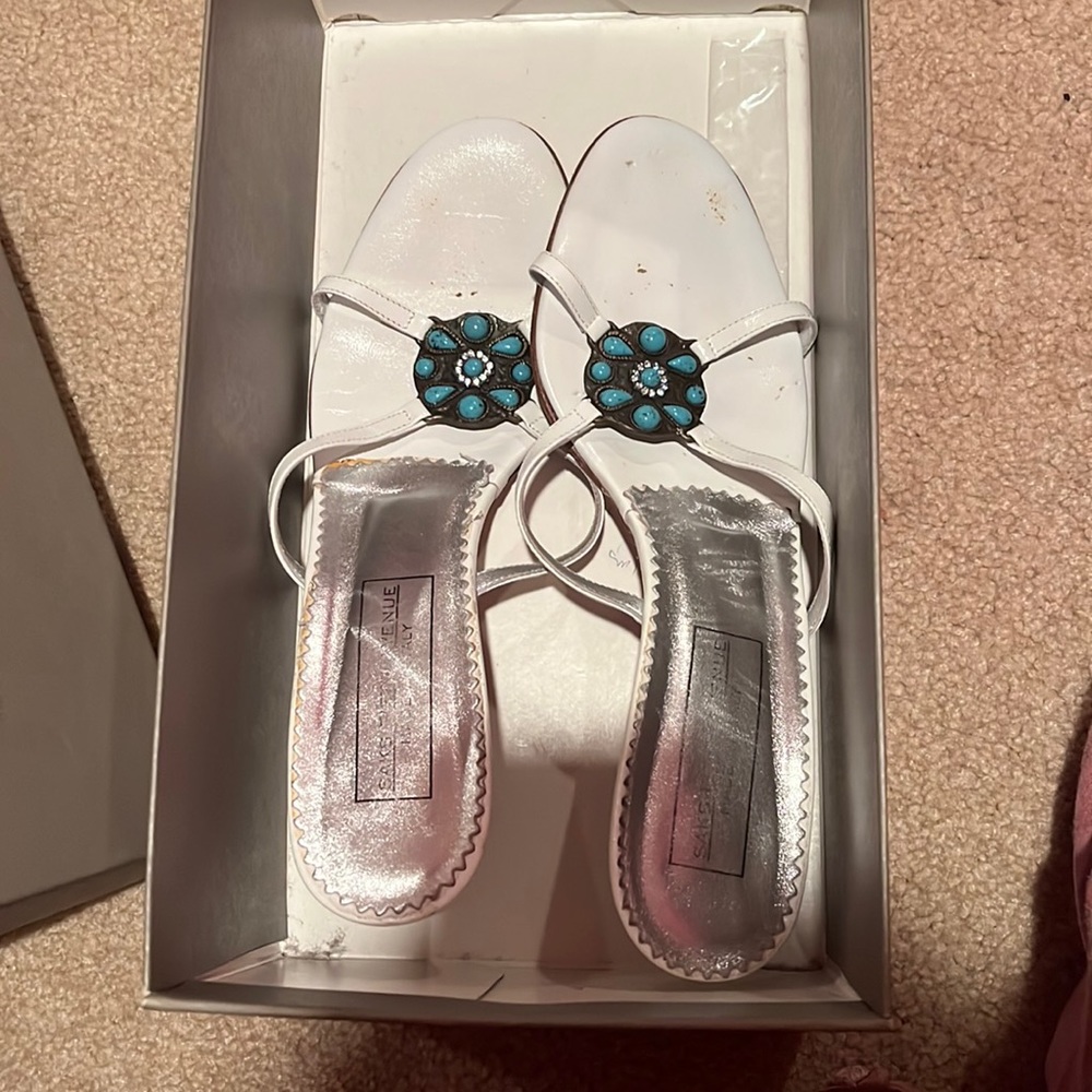 Saks fifth avenue short heel sandals. Size 8 1/2